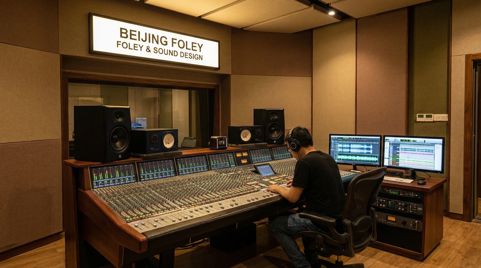 蜜芽专业录音棚音效制作现场